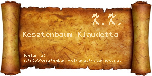 Kesztenbaum Klaudetta névjegykártya